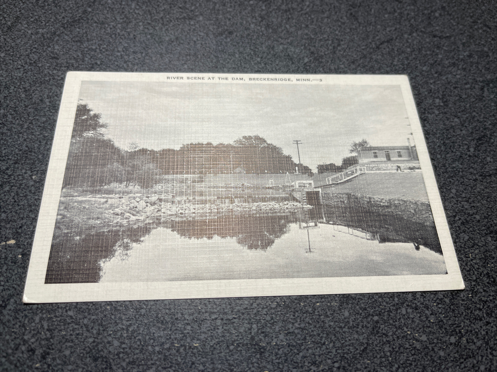 River Scene At The Dam Breckenridge Minnesota Postcard￼