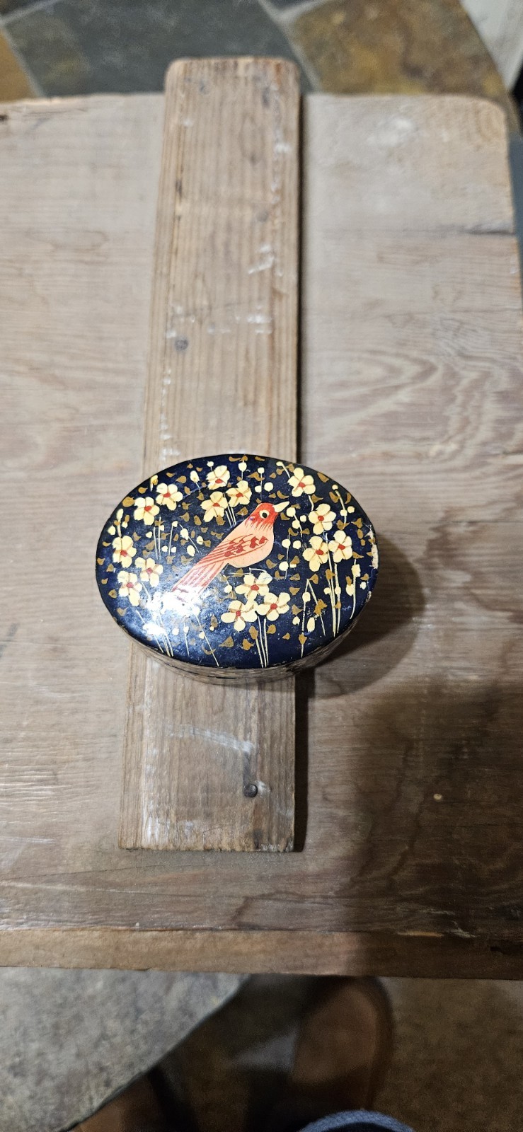 Vintage Paper Mache Trinket Box Made In India