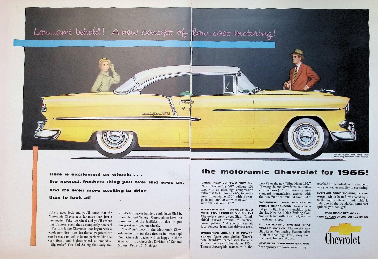 Original 1954 Vintage Print Ad: Chevrolet 