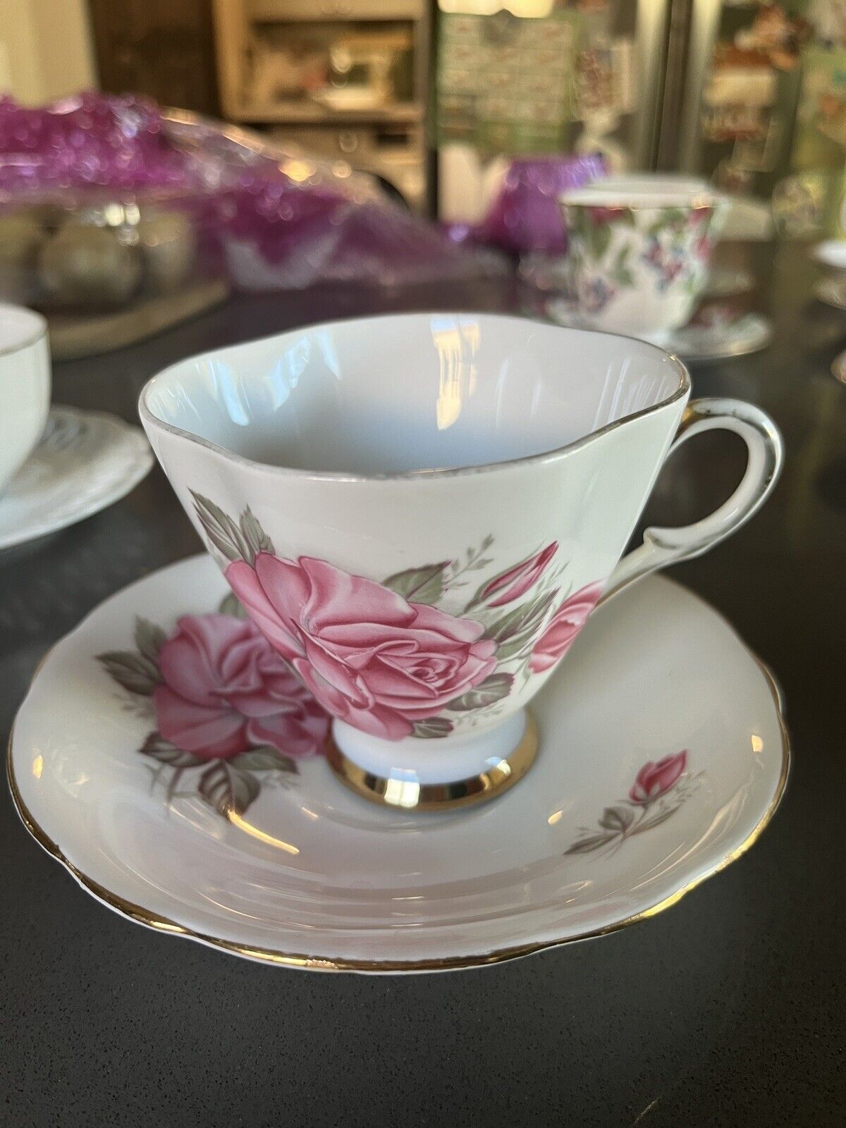 VTG Clarence Bone China Footed Teacup And Saucer From England Pattern 1611-52