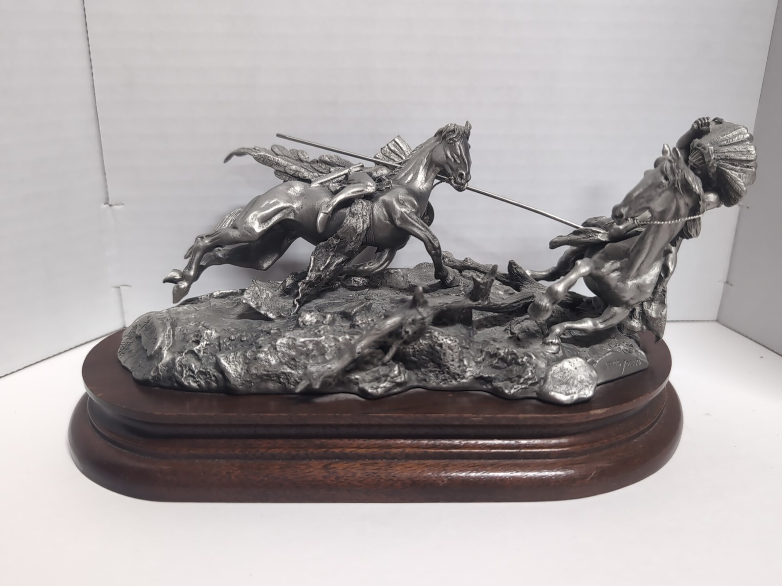“When War Chiefs Meet” Chilmark Pewter Sculpture by Don Polland Missing Axe “When War Chiefs Meet” Chilmark Pewter Sculpture by Don Polland Missing Axe