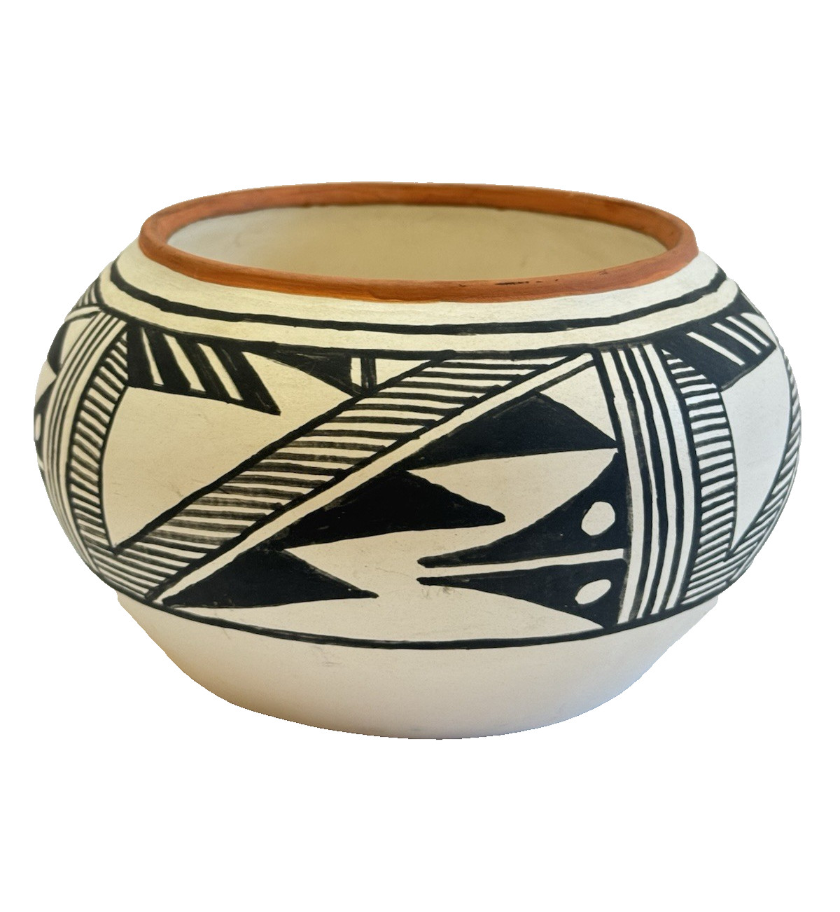 Vintage Isleta Pueblo Pottery Bowl Signed Lucy R Jojola Native American Art 7