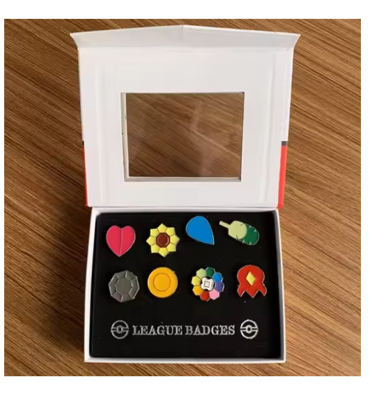 Pokemon Cartoon Anime All 8 Kanto Gym Badges from Generation Gen 1 for Cosplay
