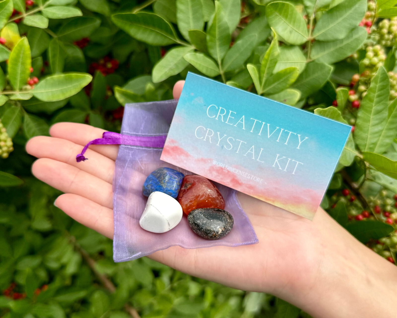 Creativity Crystal Kit, 4 pcs In Organza Pouch - Most Popular Tumbled Crystals Creativity Crystal Kit, 4 pcs In Organza Pouch - Most Popular Tumbled Crystals