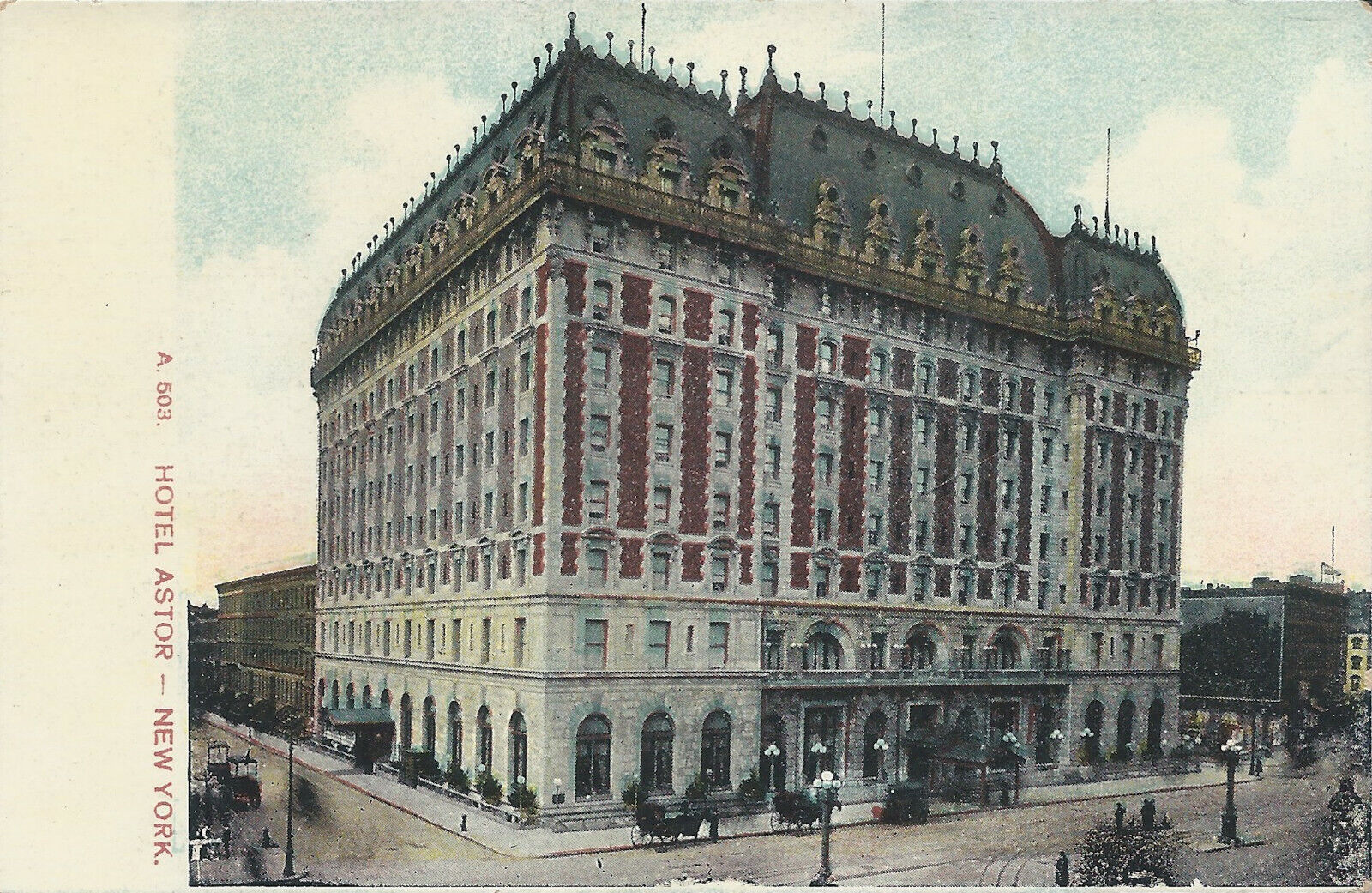 Hotel Astor, Manhattan, New York City, N.Y., Early Postcard, Unused 