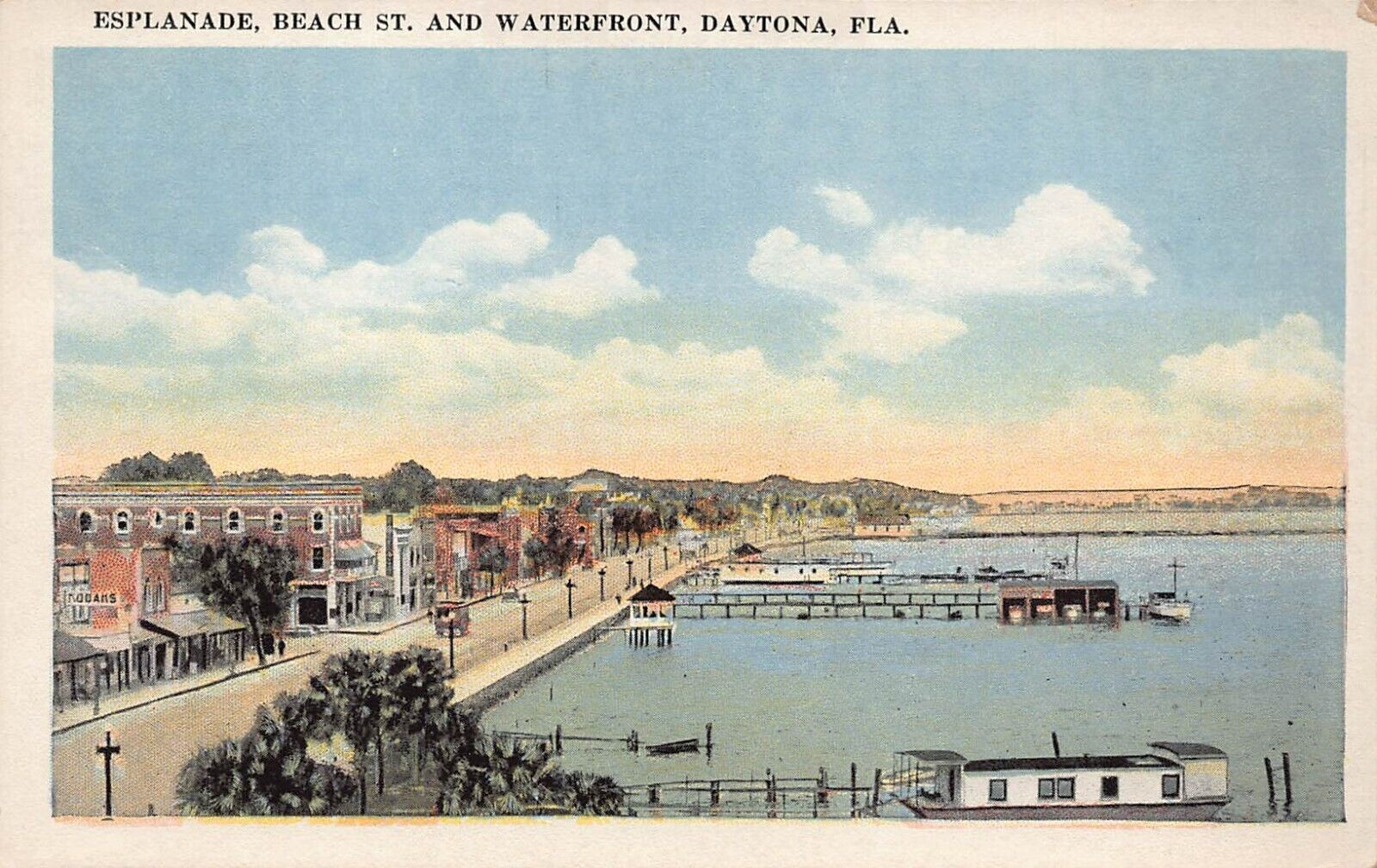 Daytona FL Florida Downtown Beach Street Esplanade 1920s Pier Vtg Postcard P3