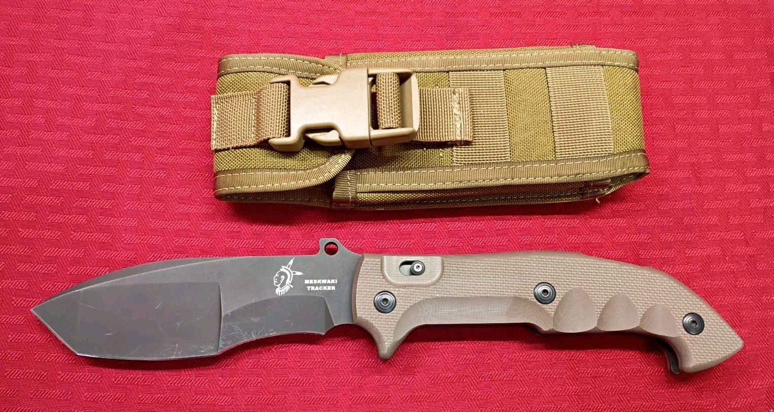 FOX MESKWAKI FOLDING TRACKER 5.5”STAINLESS BEAD BLAST BLADE KNIFE MICARTA HANDLE