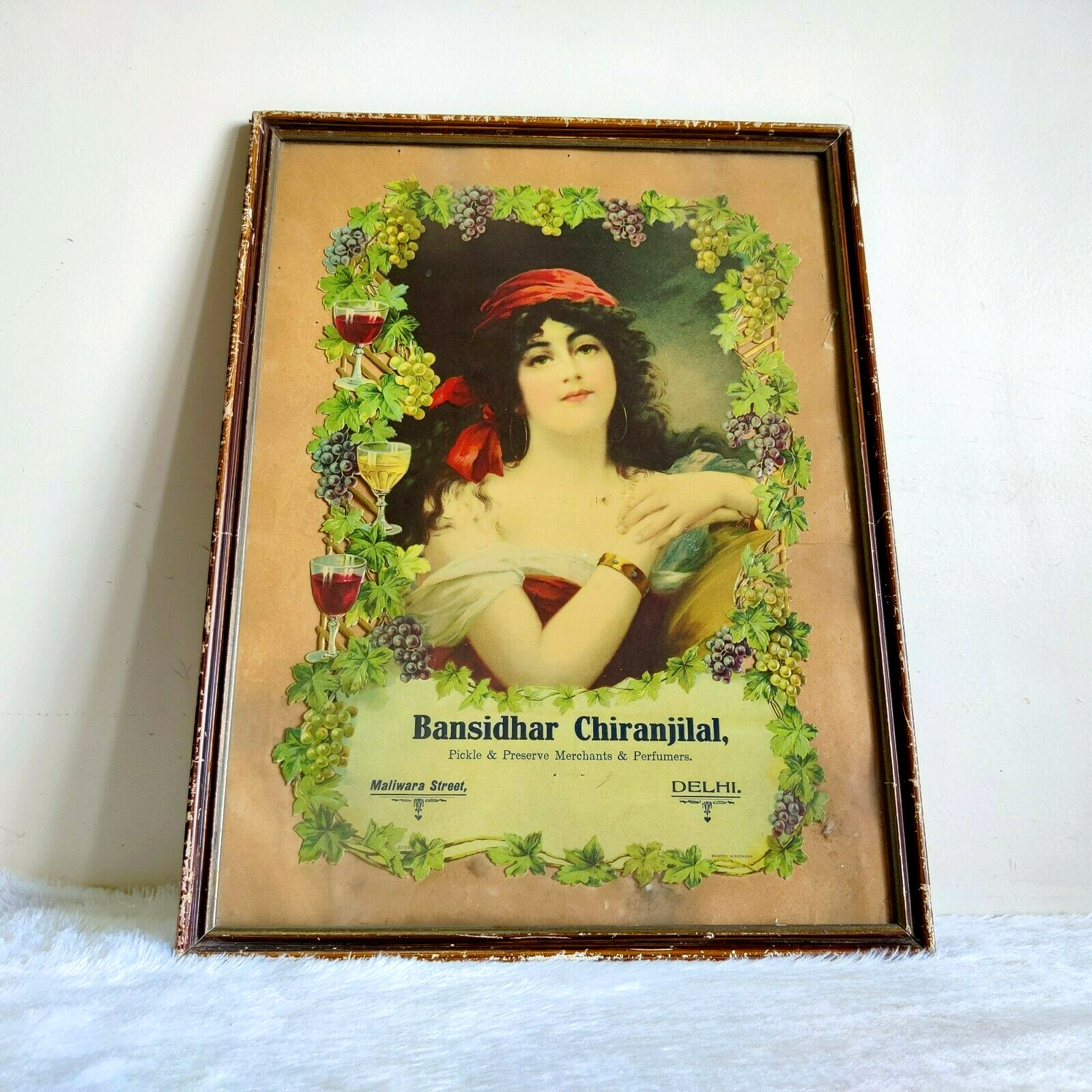 Vintage Pickle Merchant Perfumer Bansidhar Chiranjilal Litho Print Germany PR164
