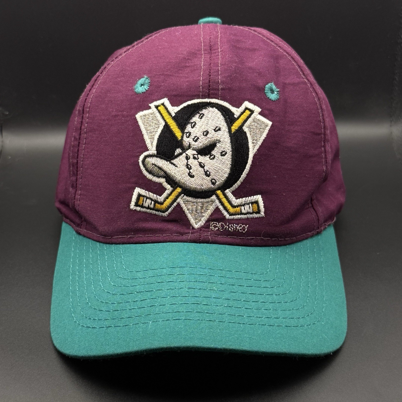 Vintage 90s Mighty Ducks Disney SnapBack Hat Cap 1990s Retro RARE Anaheim NHL