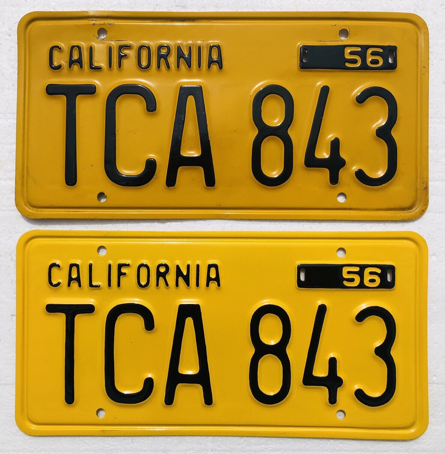 1956-1962  CALIFORNIA  License Plates Pair. DMV Clear,