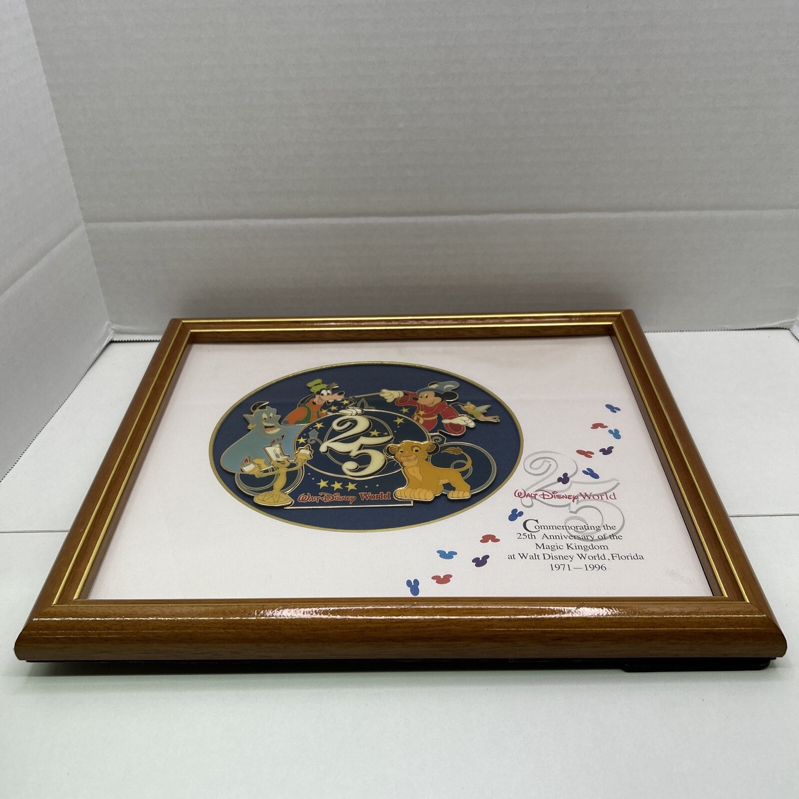 LE OLD Walt Disney World 25th Anniversary Framed Set Mickey Goofy Tinker Simba +