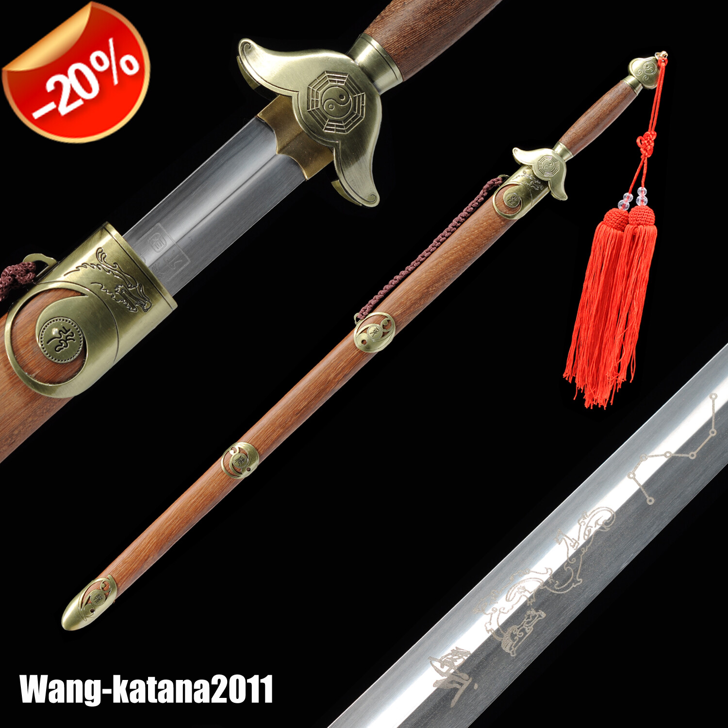 Chinese Kungfu Tai Ji Jian太极剑 Stainless Steel WuShu Practice Soft Tai Chi Sword