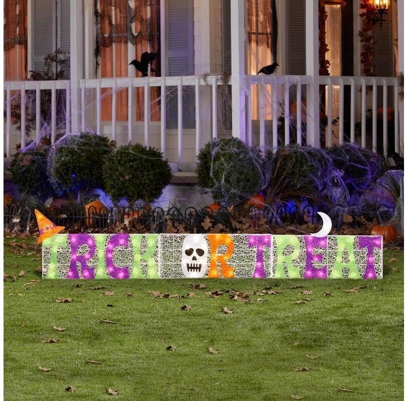 Gemmy 9081026 Flat-tastics LED Prelit Trick-or-Treat Yard Sign Halloween NEW