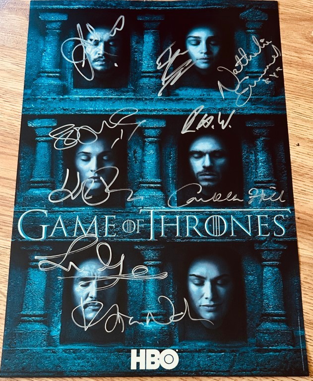Game of Thrones cast signed 2016 SDCC poster Sophie Turner John Bradley +7 (JSA)