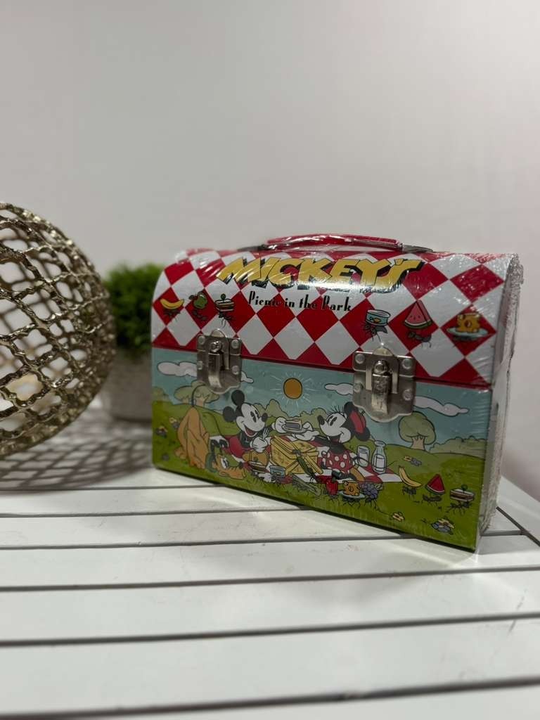 Vintage Disney Mickey's Picnic in the Park Collector's Dome Lunchbox Tin 1997 OB
