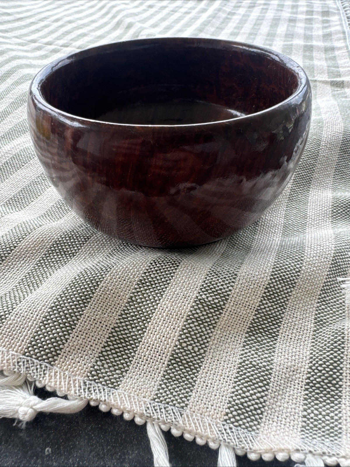Handcrafted Vintage CA Redwood  Wood Bowl 4.5” X 2.5” Tall Table Decor Burled