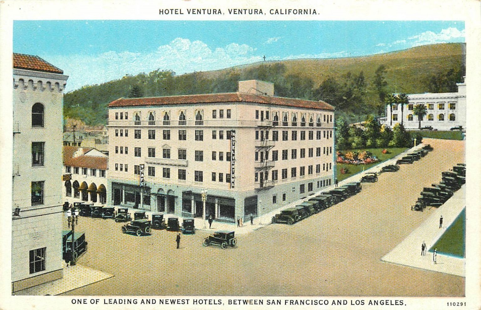 Hotel Ventura California Vintage Postcard Curt Teich Cars 1920s-30s