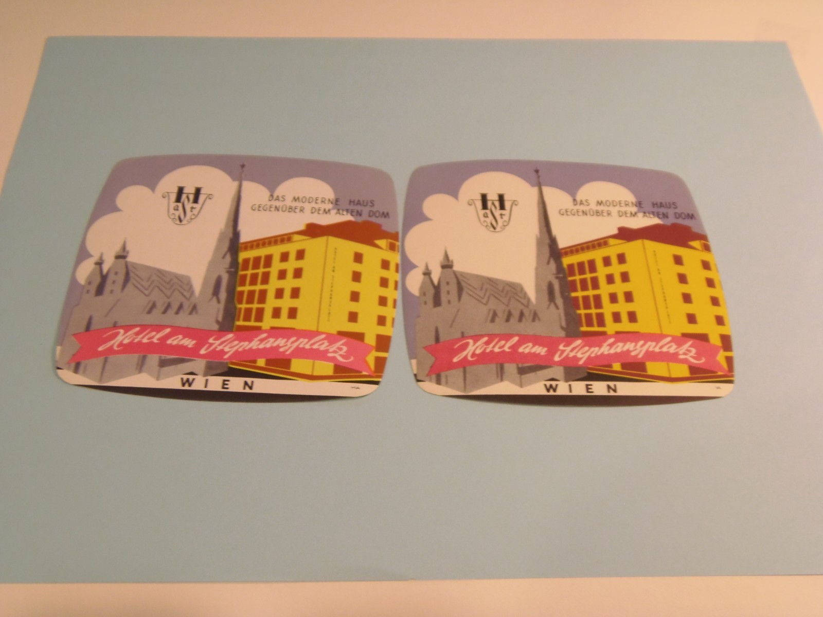 2 Hotel am Stephansplatz , Wien Austria Travel Luggage Labels