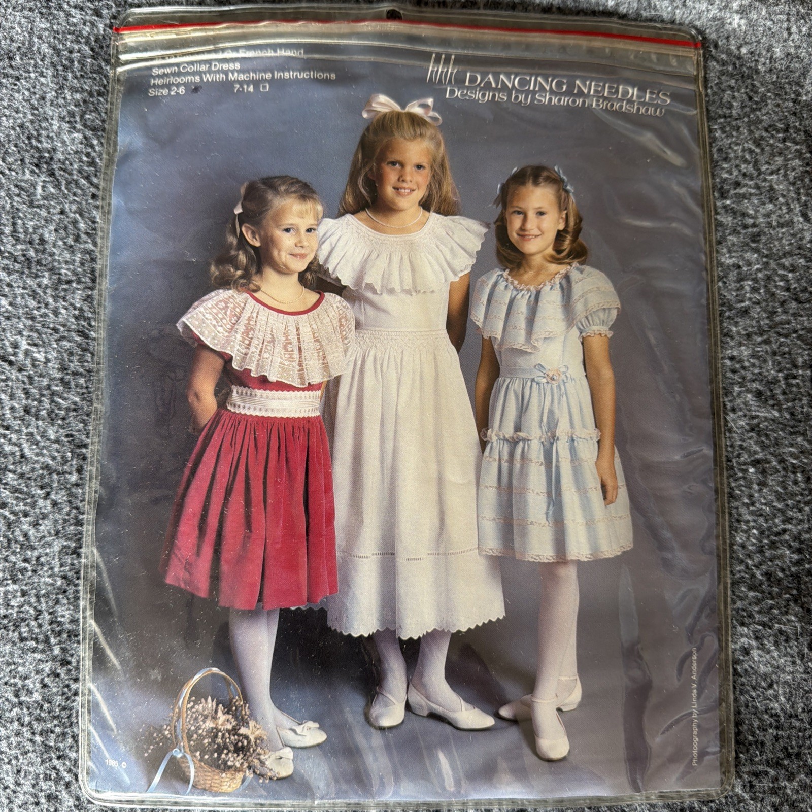 Vintage Dancing Needles Girls Heirloom Dress Pattern Ruffle Collar Girl 2-6 NEW