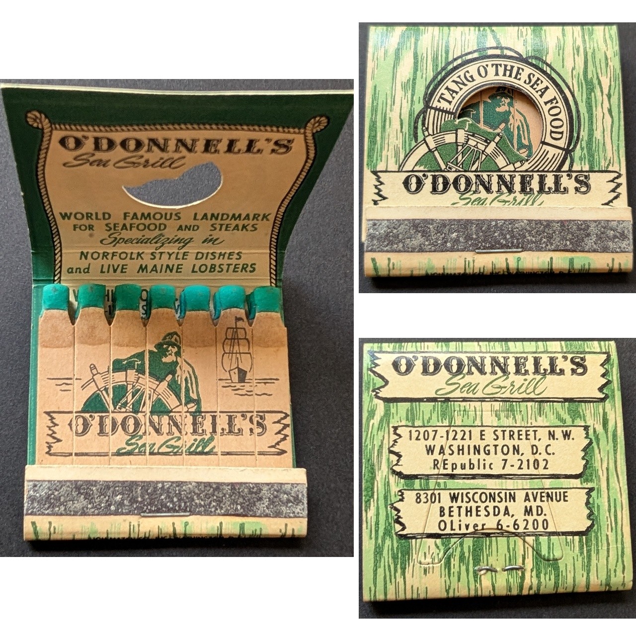 Feature Matchbook O'Donnell's Sea Grill Washington DC