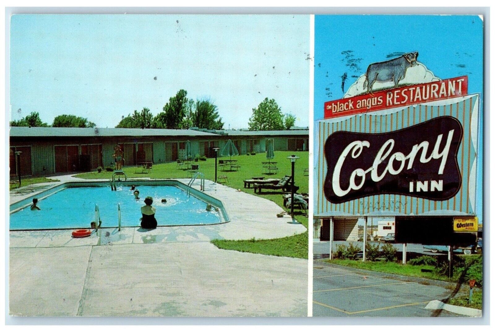 1961 Colony Inn Range Line Restaurant Exterior Building Joplin Missouri Postcard