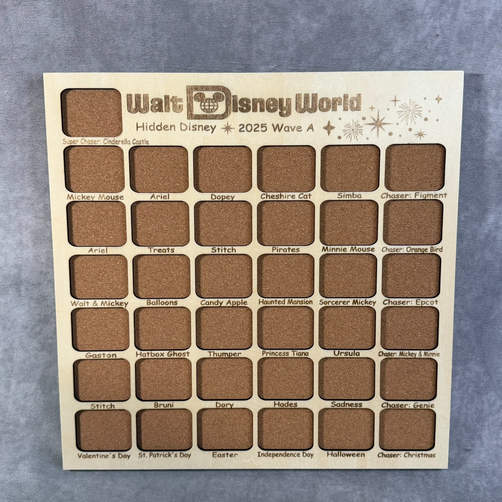 WDW Wave A Hidden Mickey 2025 Custom Pin Board - Fits Entire Set