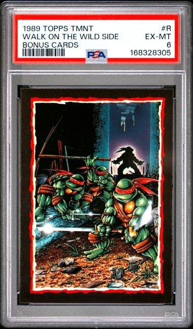 1989 Topps TMNT #R Walk on the Wild Side : Collector's Edition Bonus Cards PSA 6