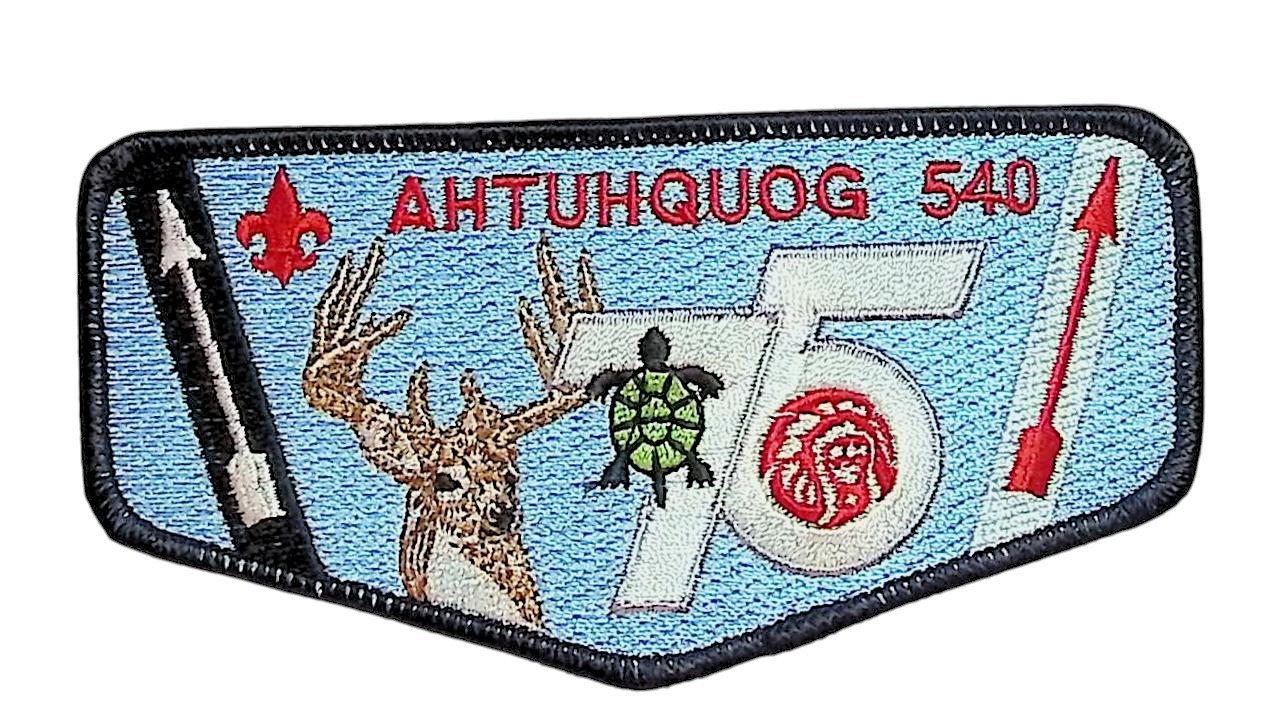 Ahtuhquog Lodge 540 Potomac Council MD 1990 75th Anniv Flap BLK Bdr