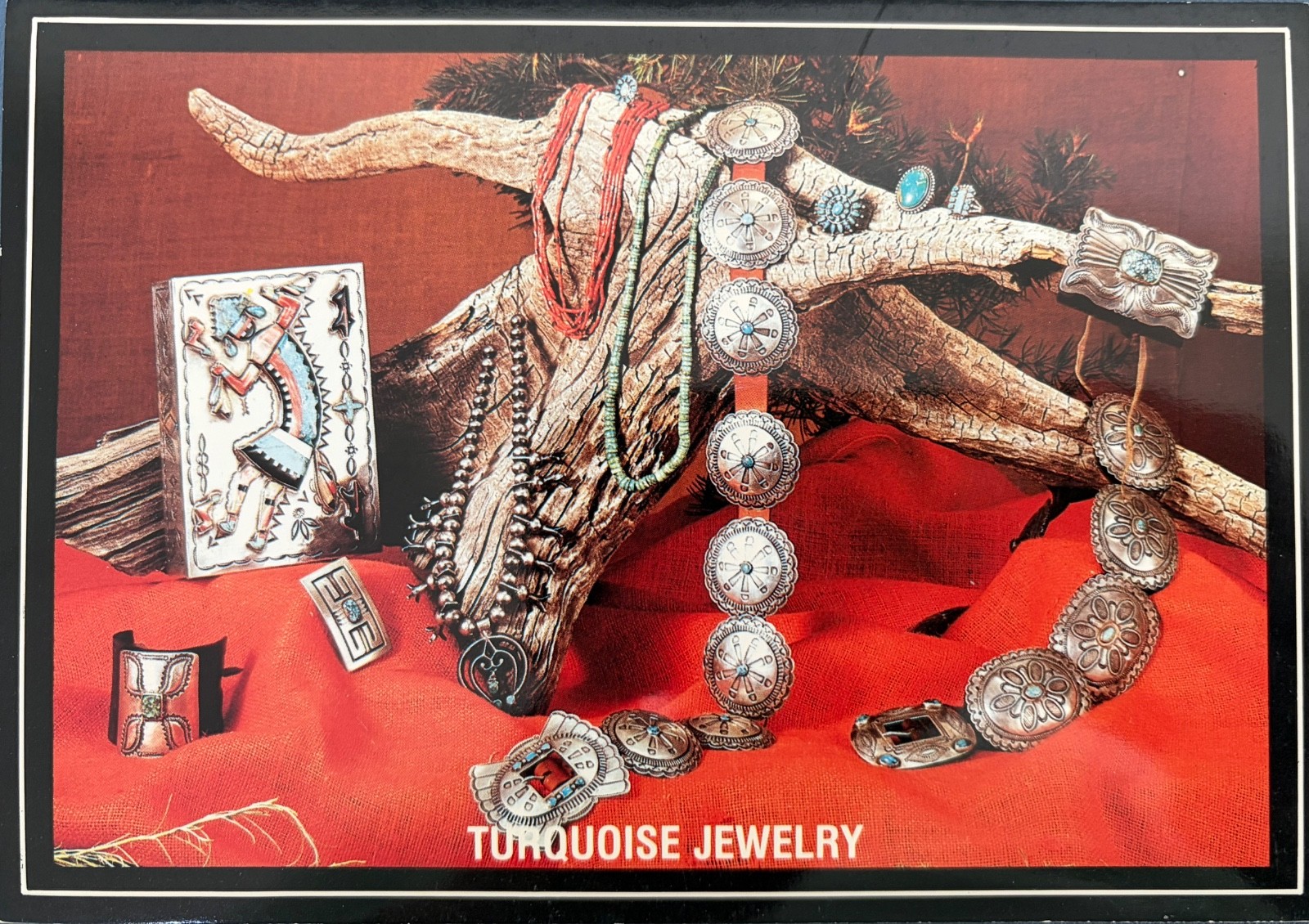 Silver & Turquoise Jewelry  Navajo & Pueblo Indians New Mexico Museum - POSTCARD