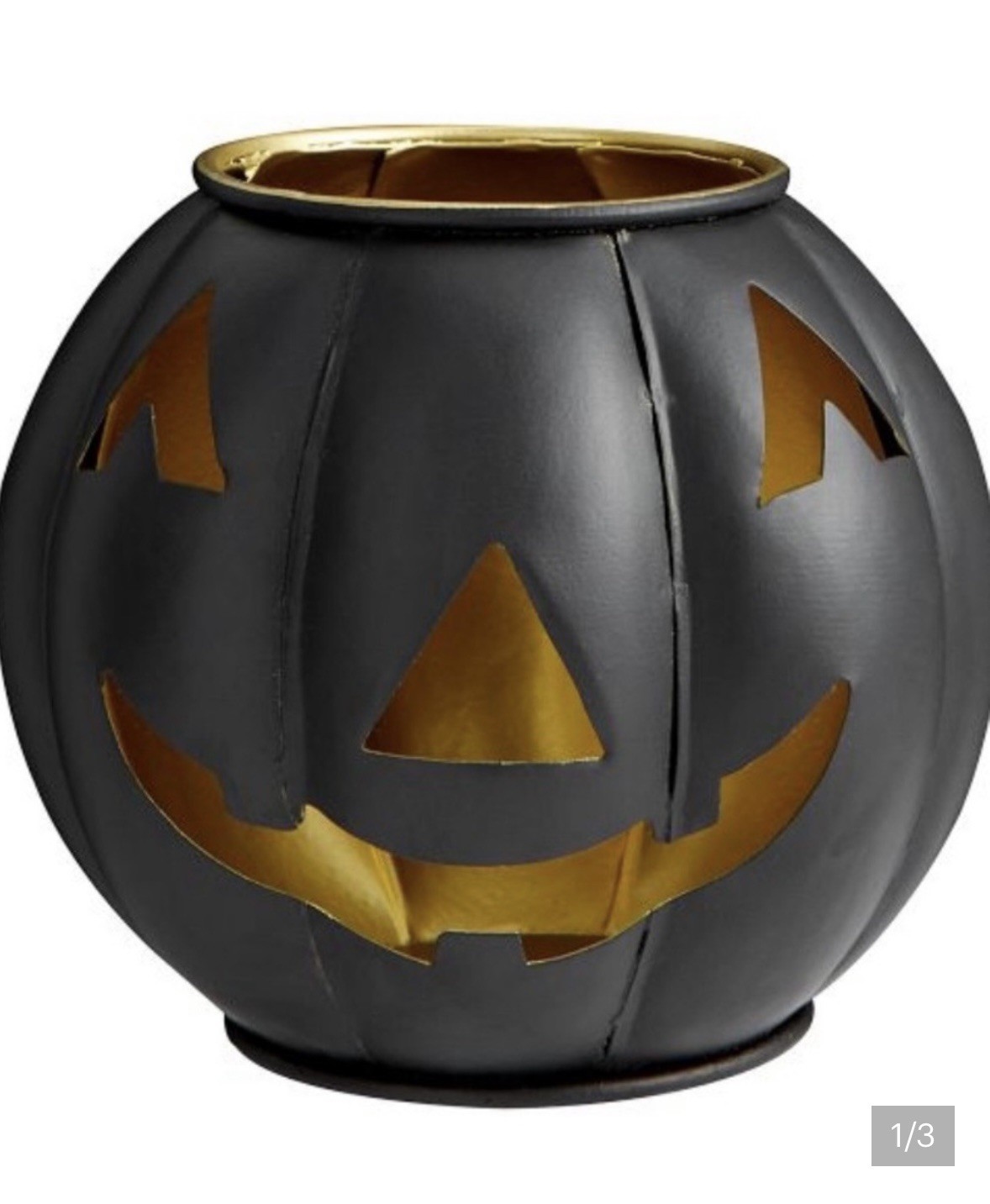 New Pottery Barn Metal Black Jack O\' Lantern Pumpkin String Lights Halloween htf