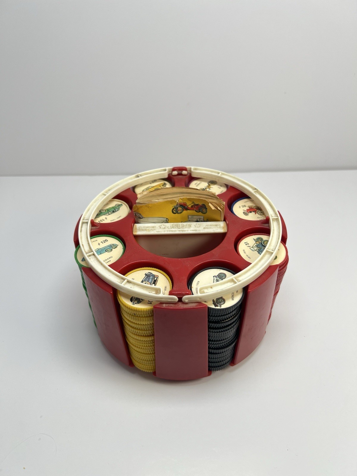 Jello 1960'S JELL-O CARS 200 Poker Chips Carousel / COMPLETE SET 1-200 W/Booklet Jello 1960'S JELL-O CARS 200 Poker Chips Carousel / COMPLETE SET 1-200 W/Booklet