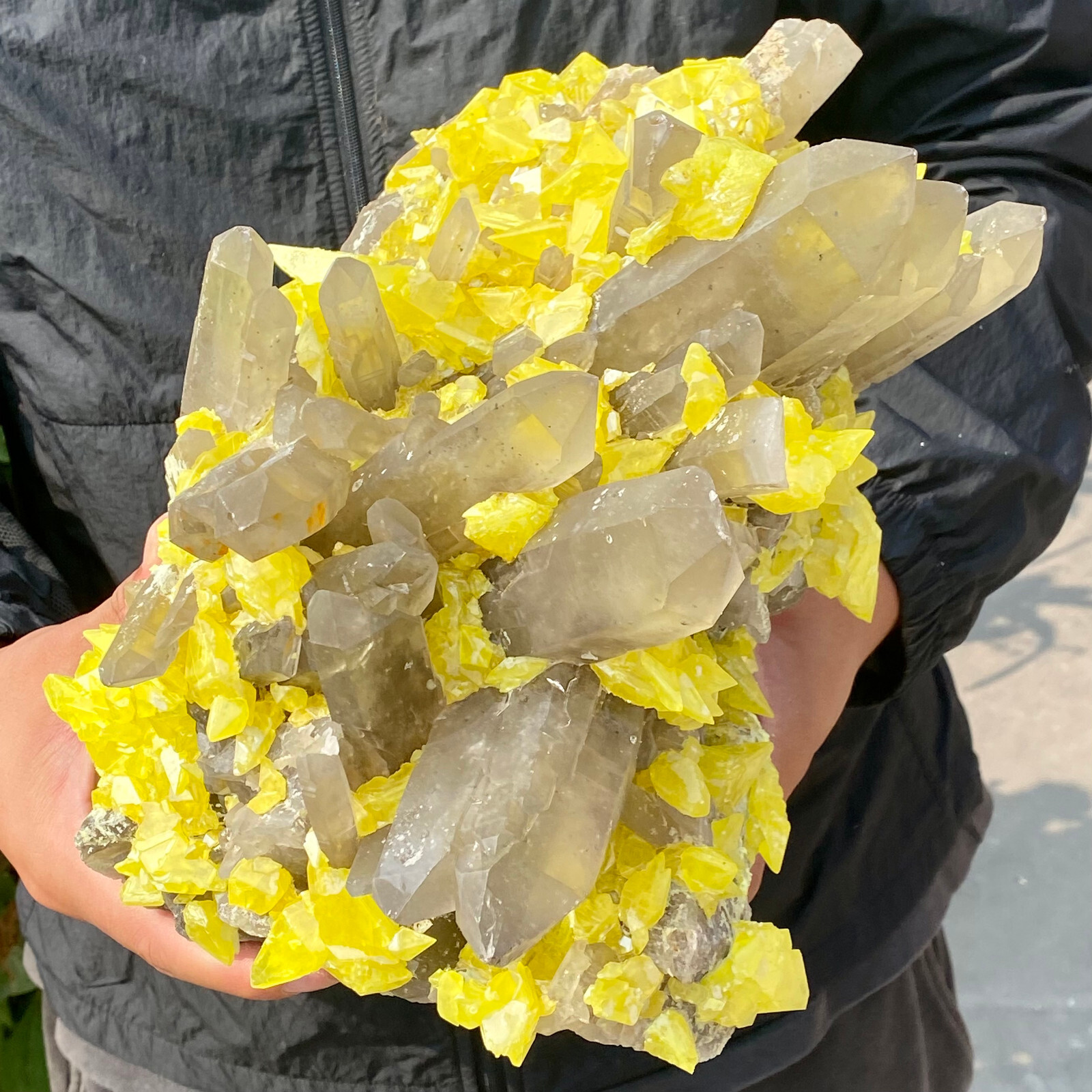 20.5LB  Rare yellow sulfur crystal quartz crystal mineral specimen