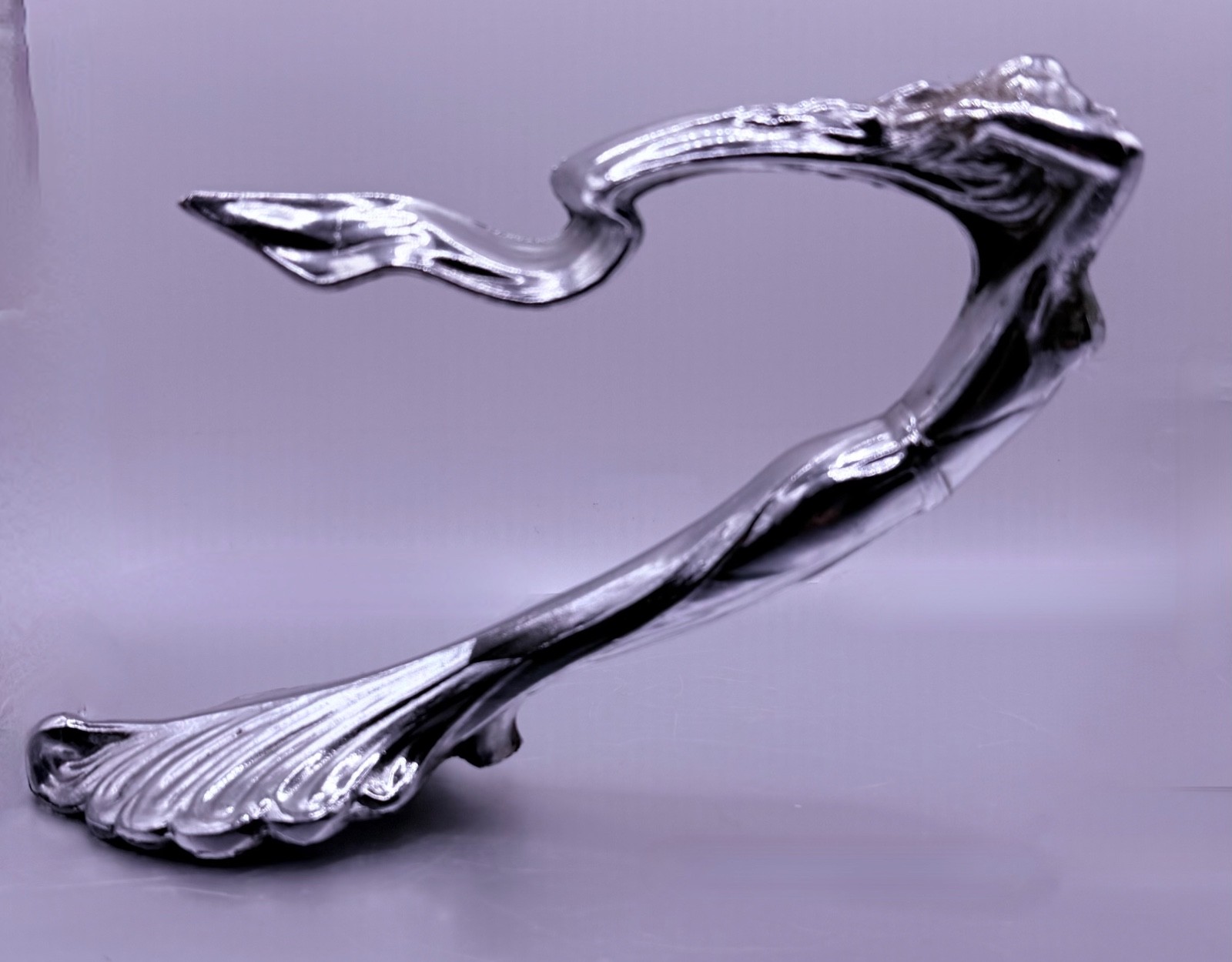Chrome Flying Goddess Hood Ornament Vintage Style Mascot