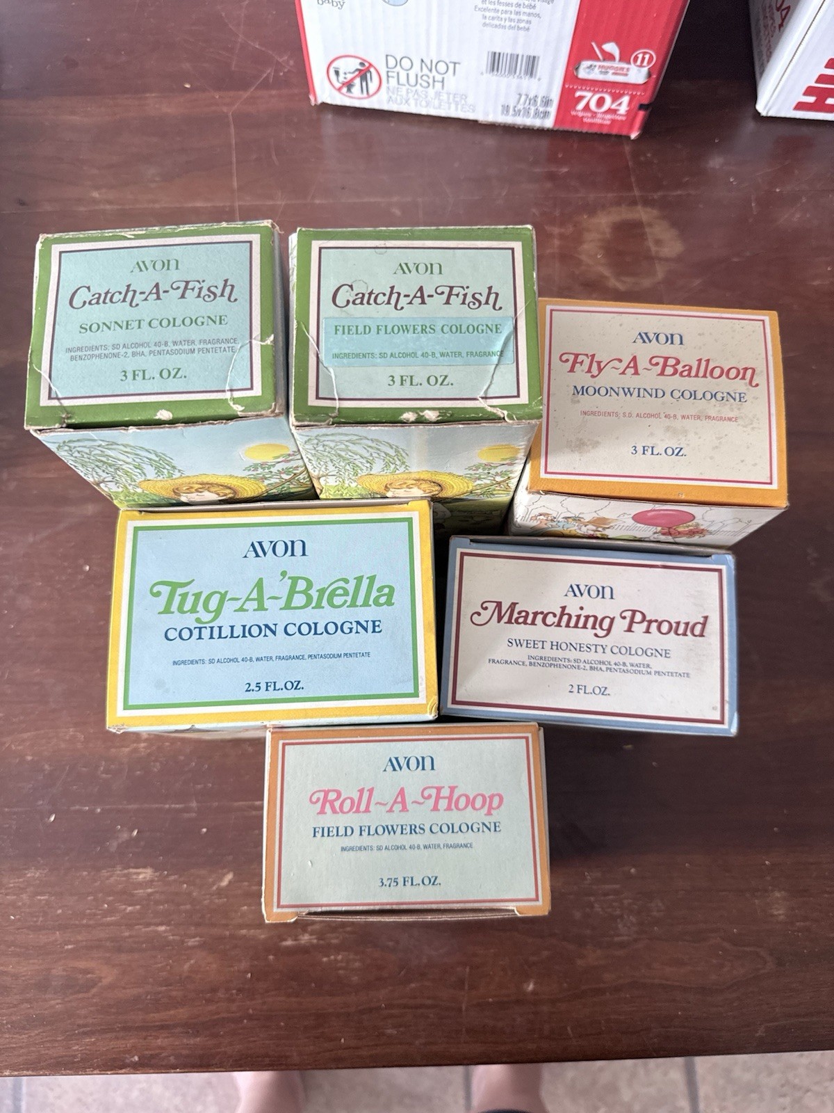 Avon Perfume/ Cologne Whimsical Friends Box Lot Of 6 Bottles Used In Good Cond.