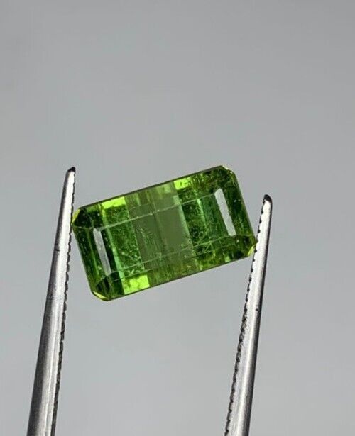 4.40Ct Beautiful Natural Green Color Tourmaline Emerald cut From Afghanistan 