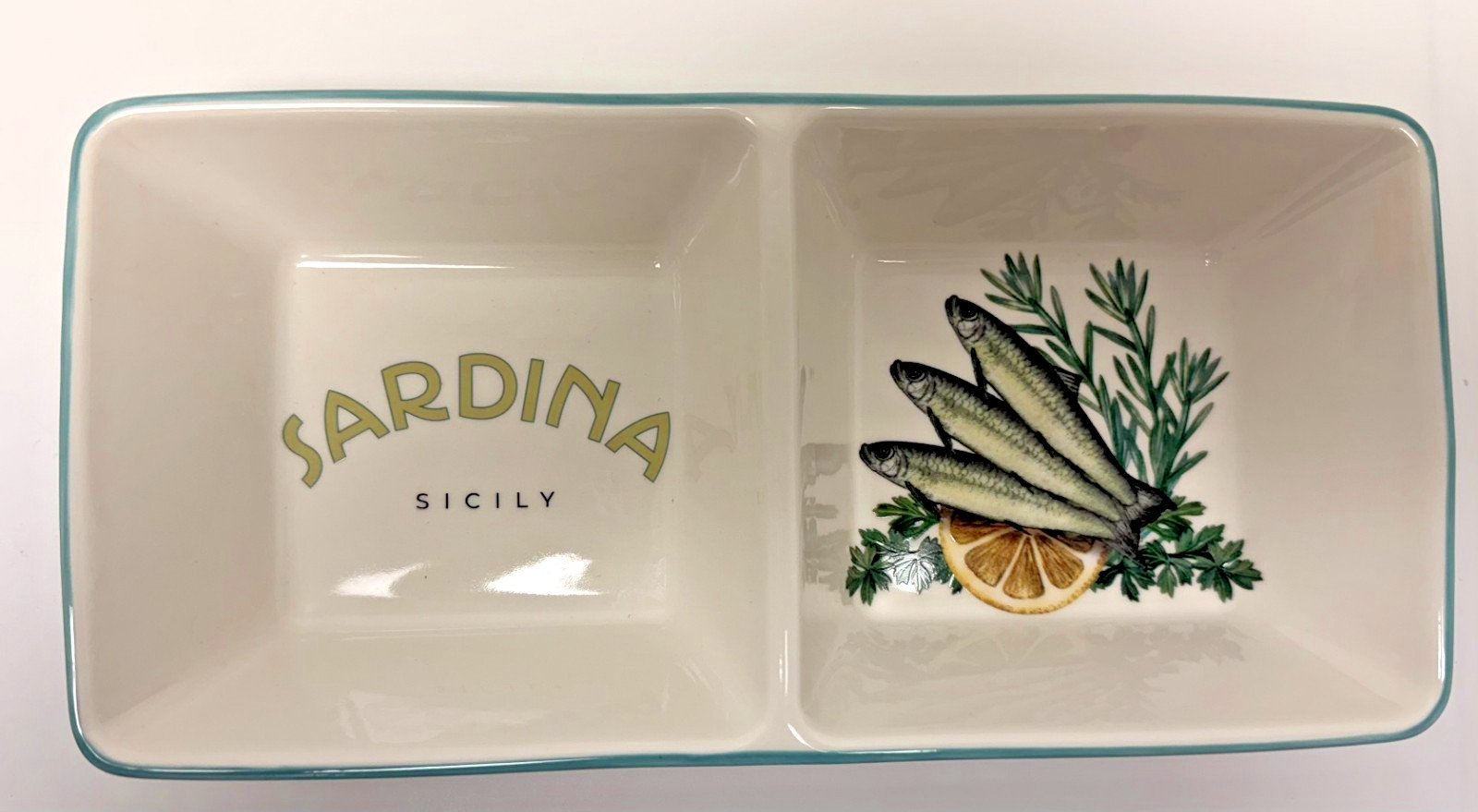 Sardinia Sicily Divided Serving Dish Sardines Fish Appetizer Tray Coastal