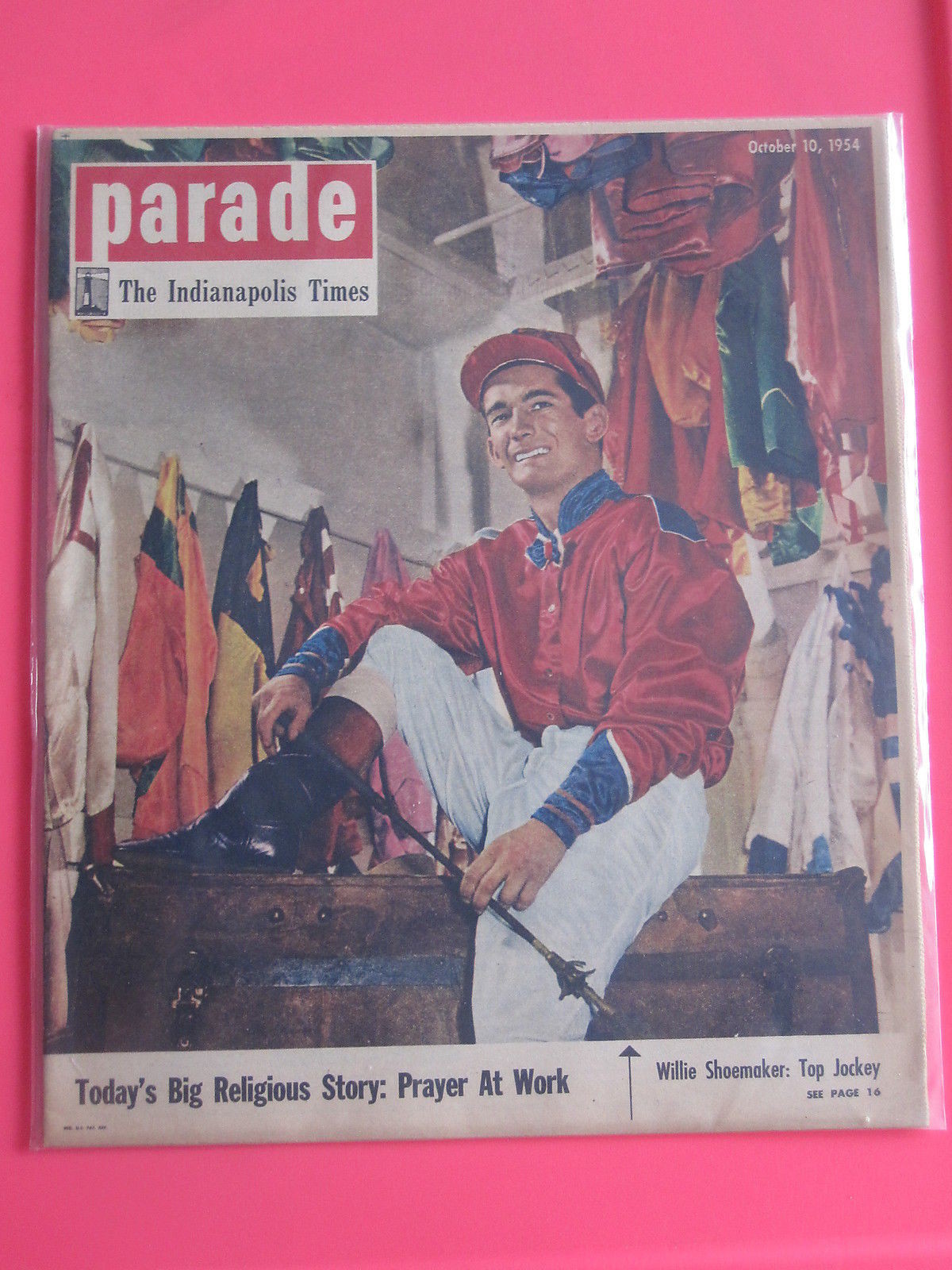 WILLIE SHOEMAKER jockey PARADE magazine The Indianapolis Times October 10, 1954