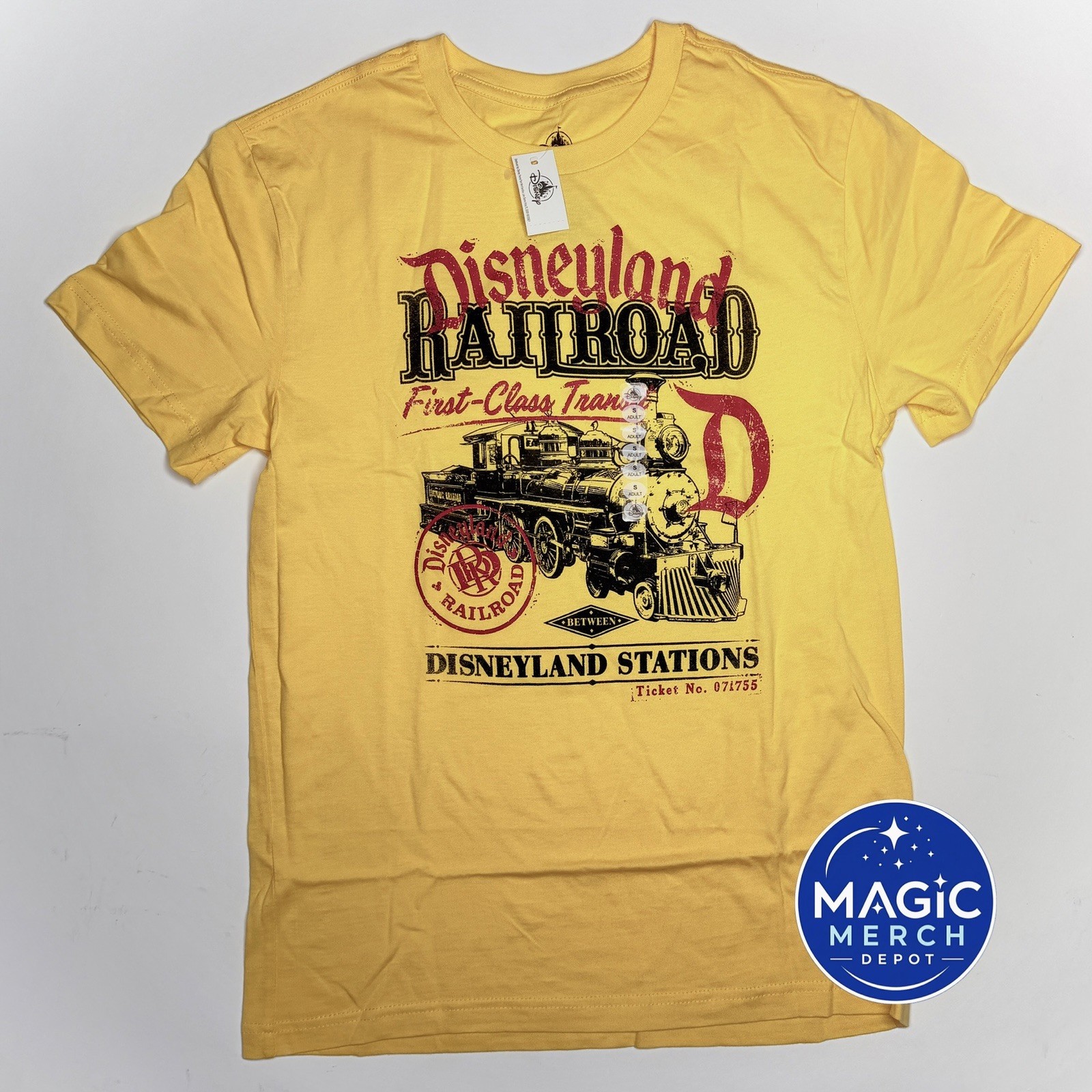 NWT Disney Parks 2026 Disneyland Railroad Yellow T-Shirt All Sizes