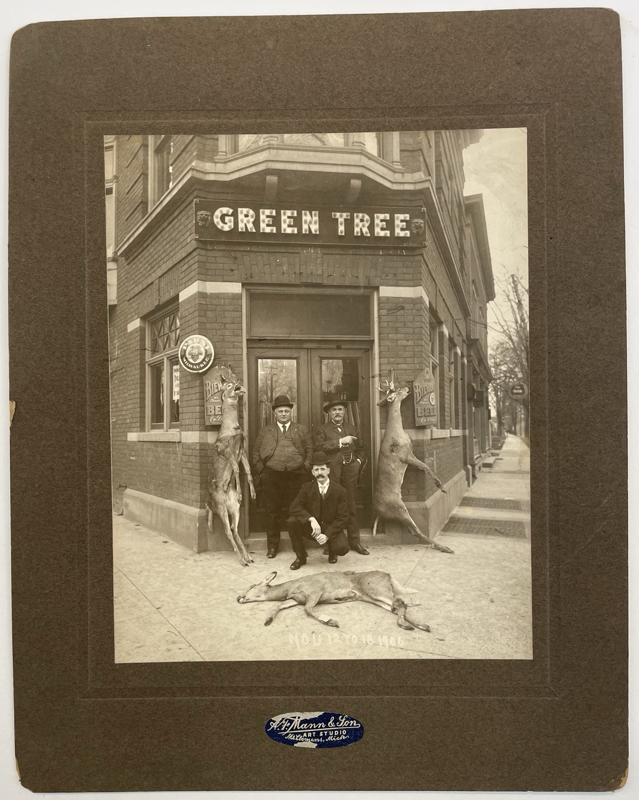 Green Tree Tavern Mt. Clemens Michigan Pabst & Biewers Beer Signs Photo