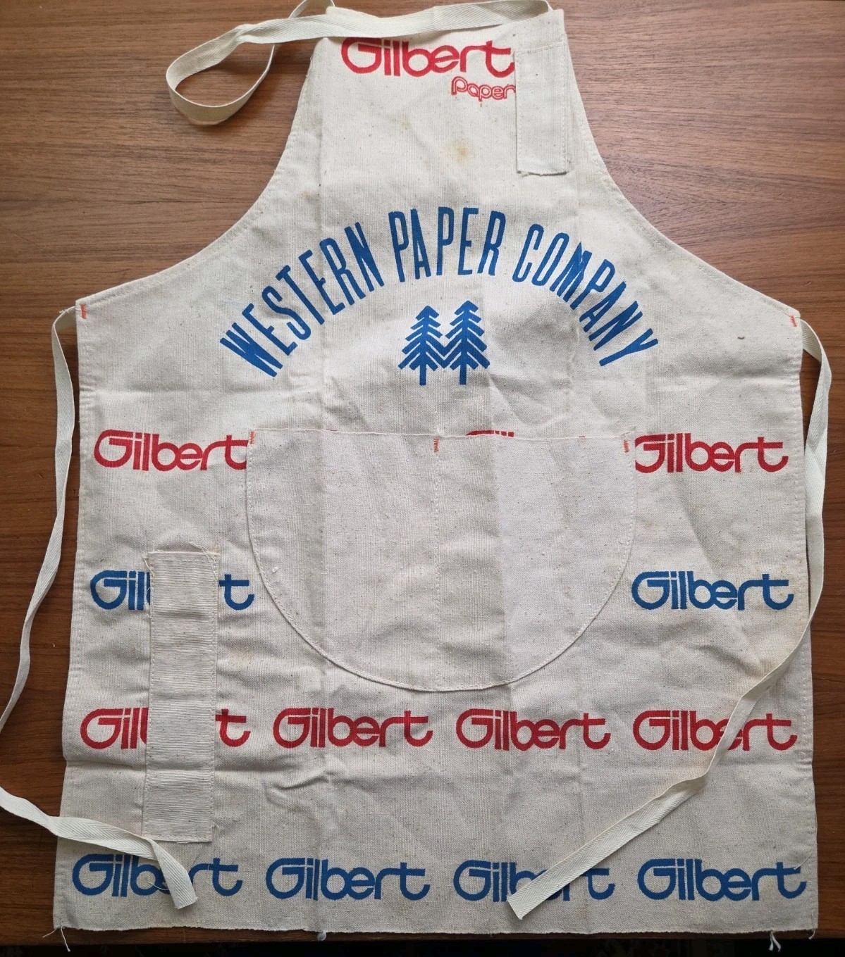 Vintage GILBERT PAPER COMPANY Canvas Work Apron - WESTERN PAPER COMPANY