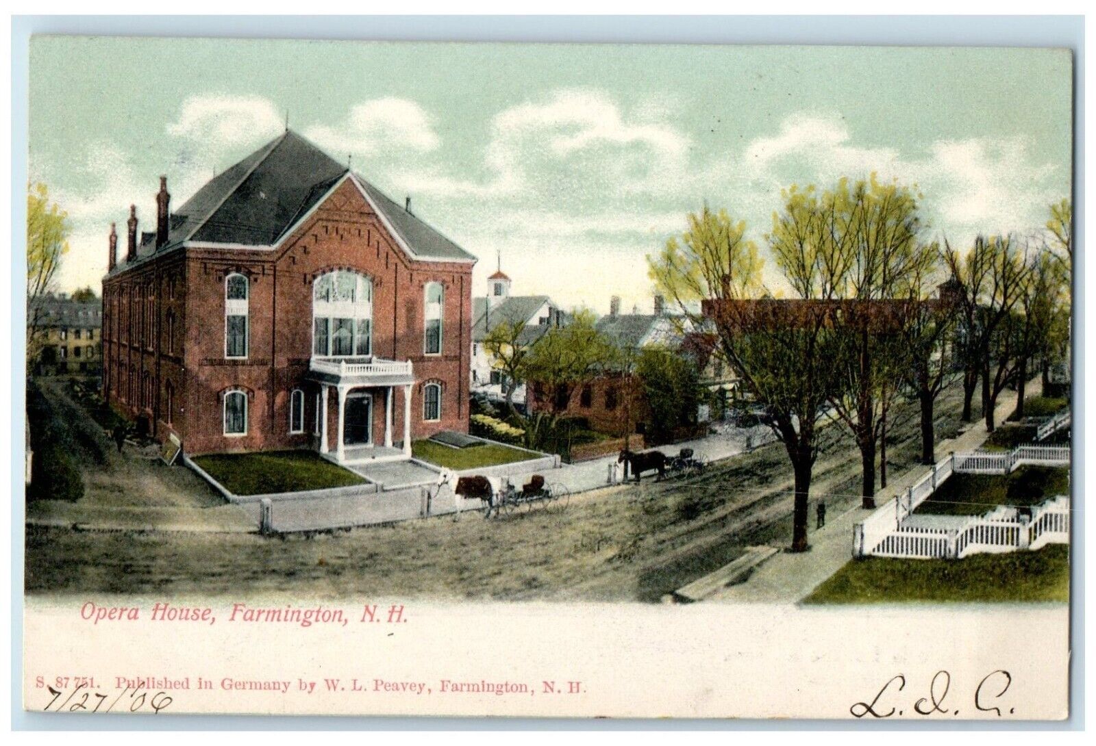 1906 Opera House Exterior Building Farmington New Hampshire NH Vintage Postcard