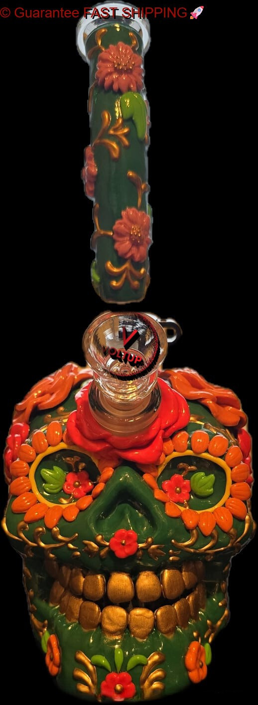 Phoenix Star 3D Bong Día de los Muertos Skull Pipe Bong 11\