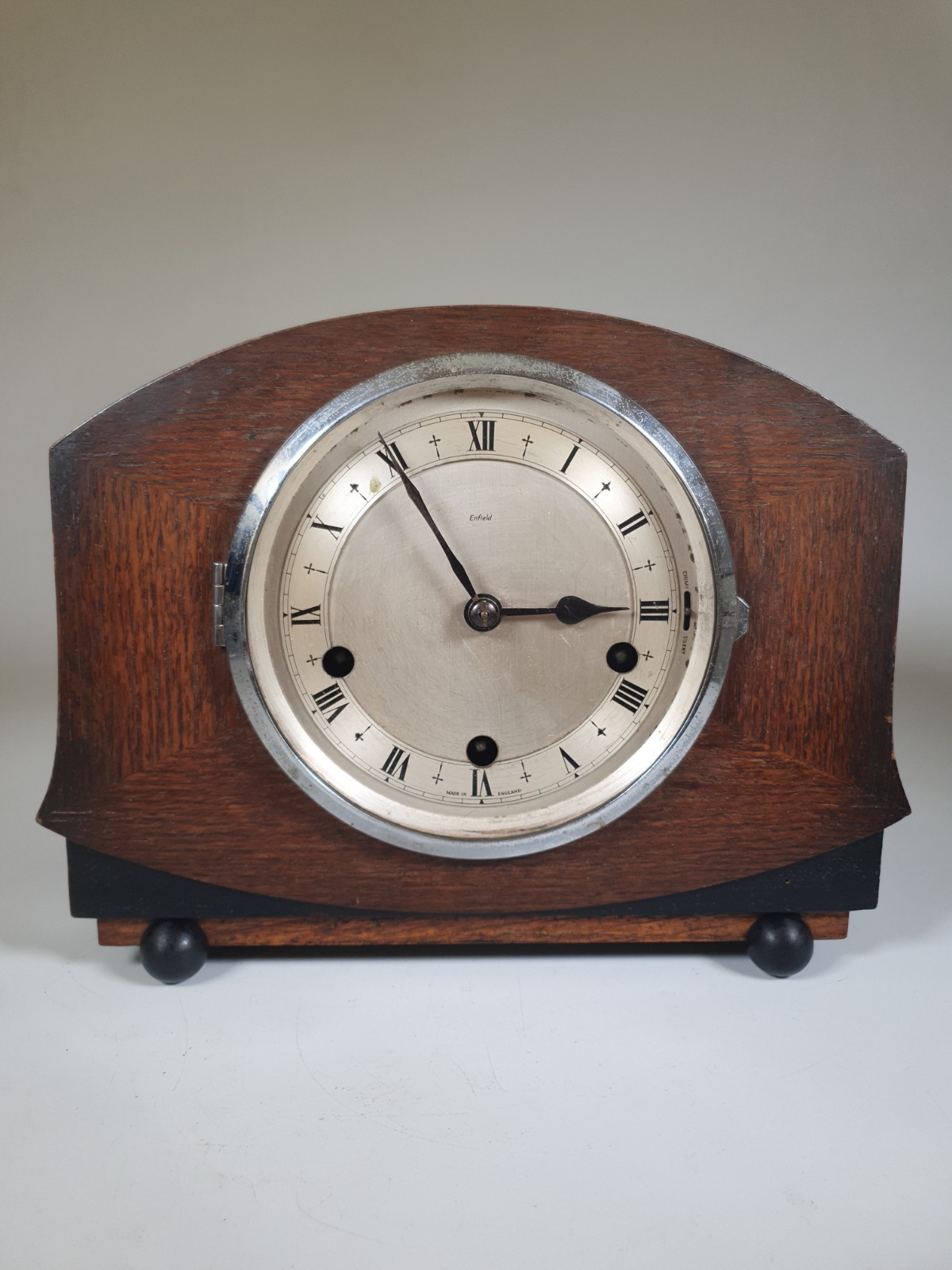 Vintage Enfield Westminster  Chiming Mantel Clock - Patent No. 421434
