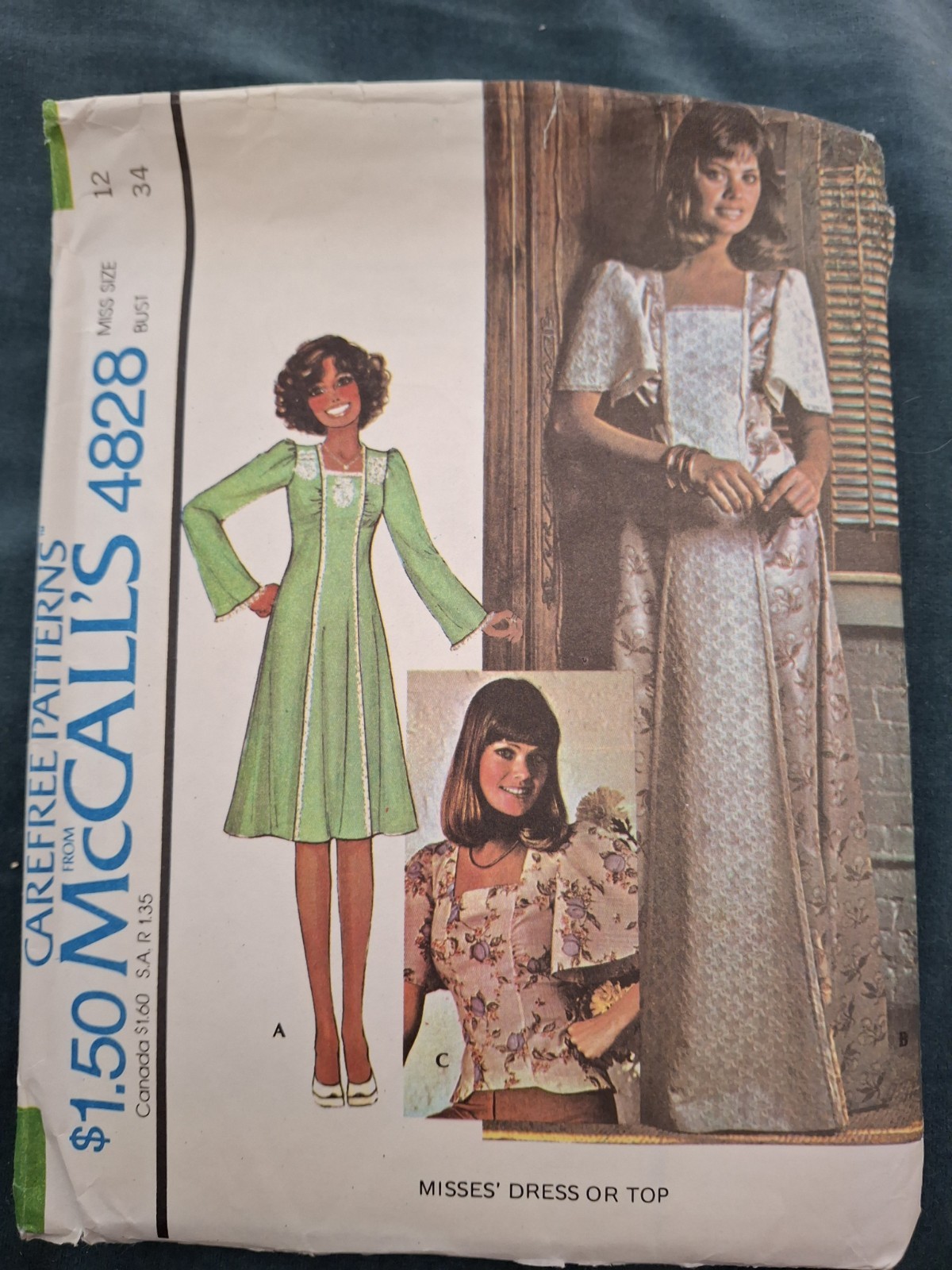 Vogue McCalls Fancy Dress/Top Pattern 4828 Bust 34 Vogue McCalls Fancy Dress/Top Pattern 4828 Bust 34