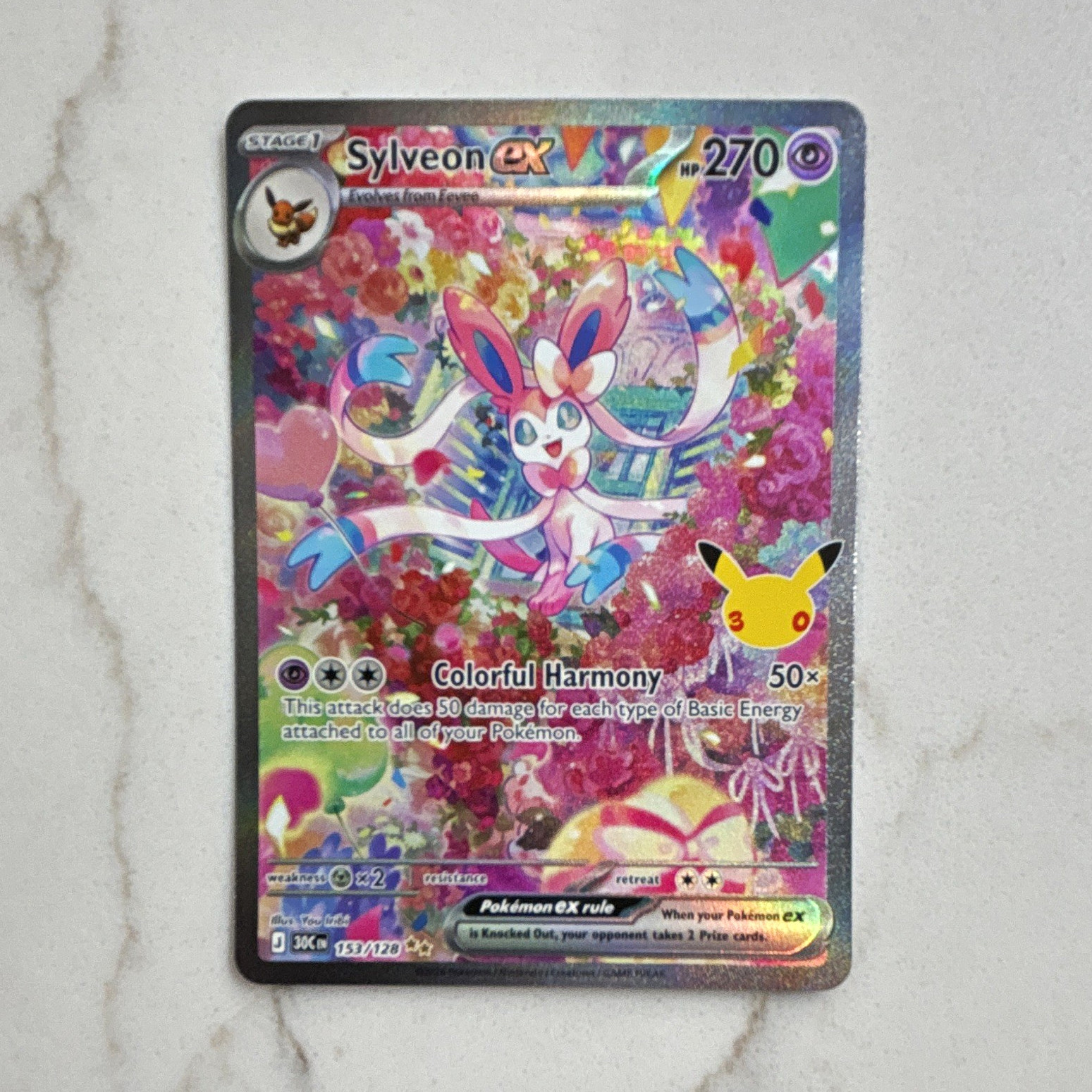 Sylveon Pokemon TCG Sylveon ex 30th Celebrations anniversary set Sylveon Pokemon TCG Sylveon ex 30th Celebrations anniversary set