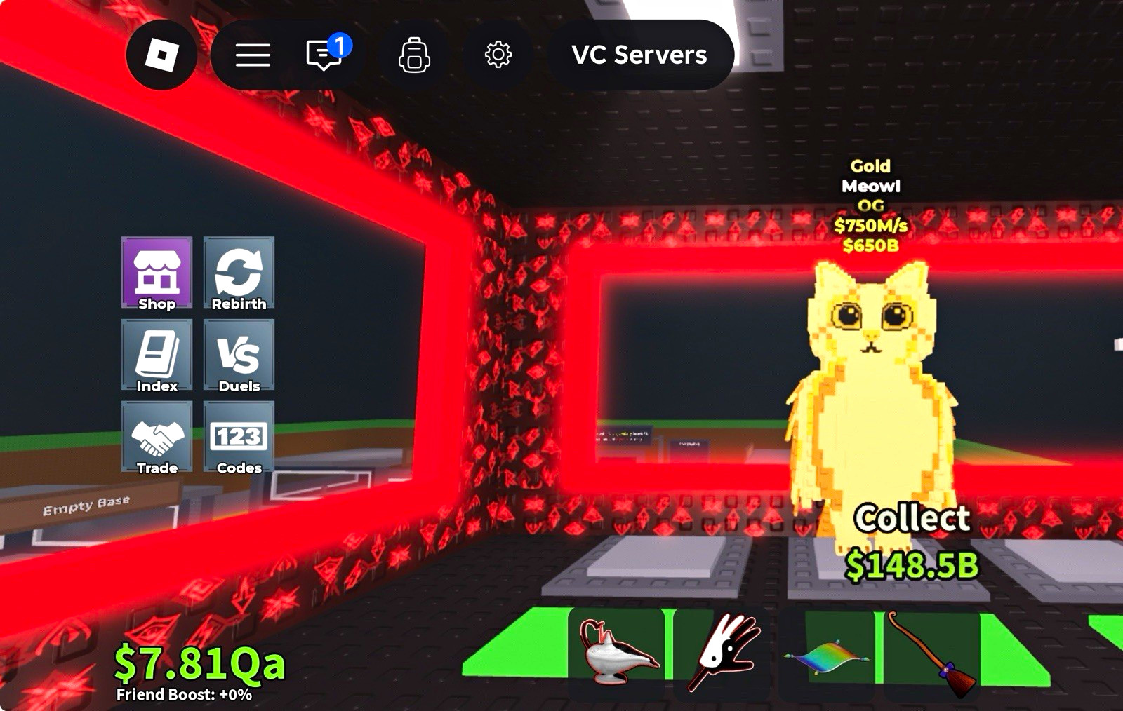 Steal a brainrot Gold Meowl OG 