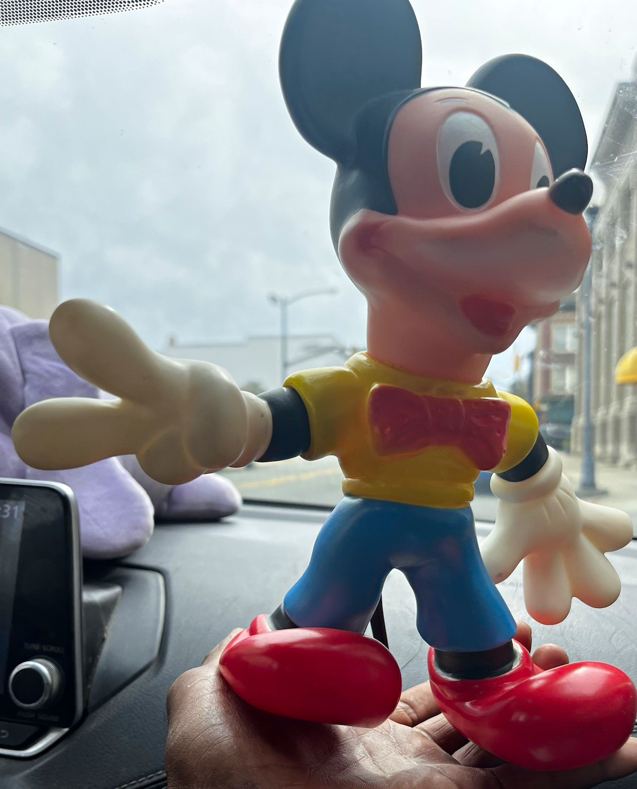 VTG 1962 Ledraplastic Italy Mickey Mouse Vinyl Squeak Toy Moveable Limbs 11