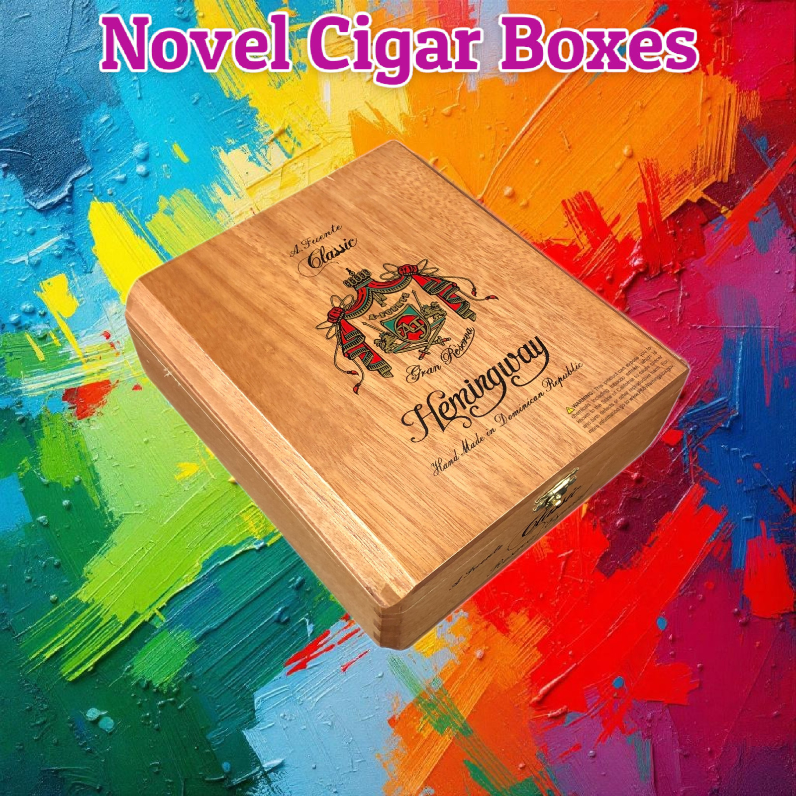 Arturo Fuente Hemingway Classic Empty Wooden Cigar Box 7.25x7.75x2.75