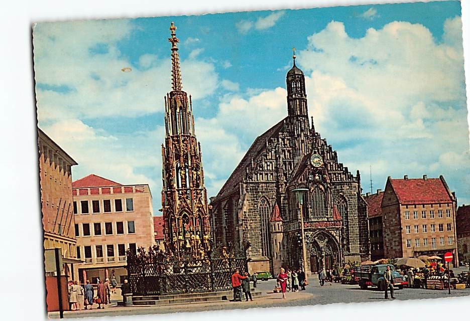 Postcard Hauptmarkt Nürnberg Germany