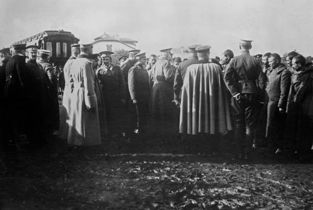 King Ferdinand of Bulgaria visits Turk prisoners ca 1912 or 1913 Old Photo